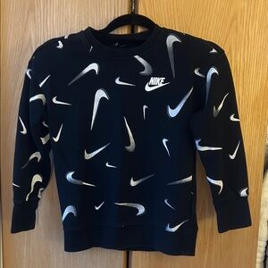 Nike Black Crewneck Sweatshirt with Allover Swoosh (item16)